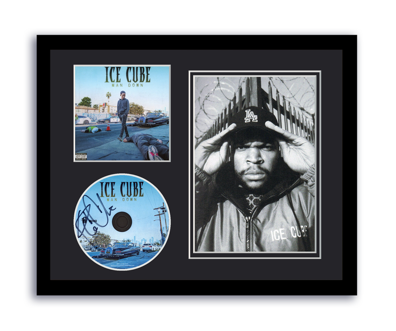 Item # 191394 - Ice Cube Autographed Signed 11x14 Custom Framed CD Photo Man Down ACOA