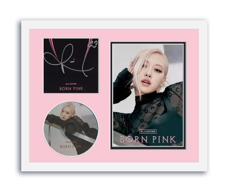 Item # 175389 - Blackpink Rose Autographed Signed 11x14 Custom Framed CD Photo Born Pink ACOA