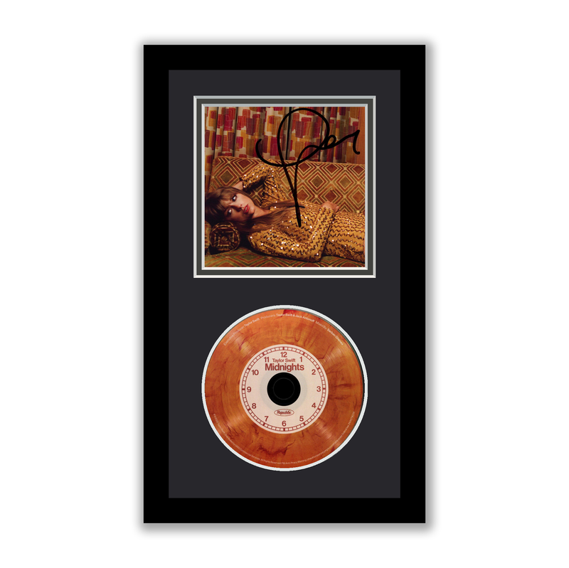 Taylor Swift Autographed Signed Framed CD Midnights Blood Moon