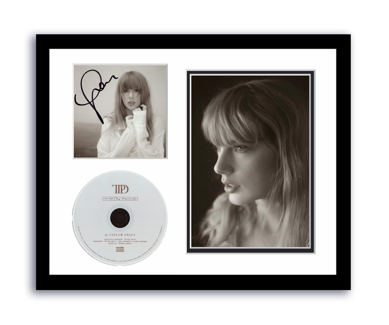 Item # 193972 - Taylor Swift Signed 11x14 Custom Framed CD Photo Tortured Poets Department ACOA