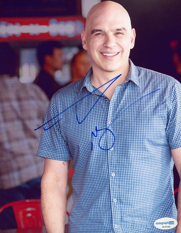 Item # 173561 - Michael Symon "The Chew" Chef AUTOGRAPH Signed 'Knife' Sketch 8x10 Photo