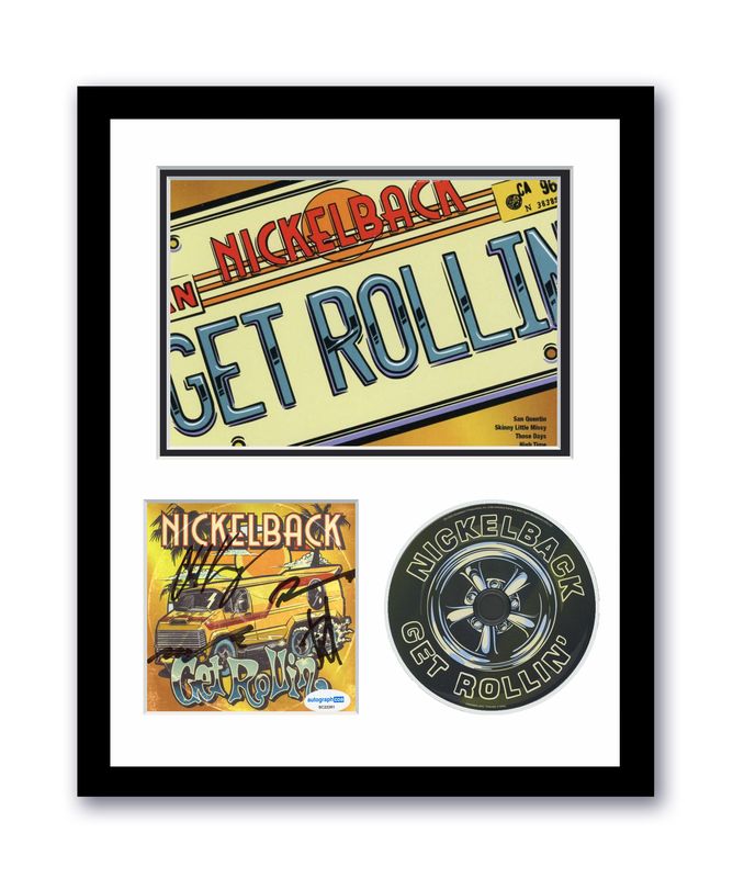 Item # 173846 - Nickelback Autographed Signed 11x14 Custom Framed CD Photo Get Rollin' ACOA