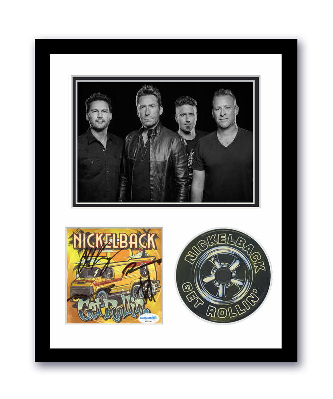 Item # 178479 - Nickelback Autographed Signed 11x14 Custom Framed CD Photo Get Rollin' ACOA