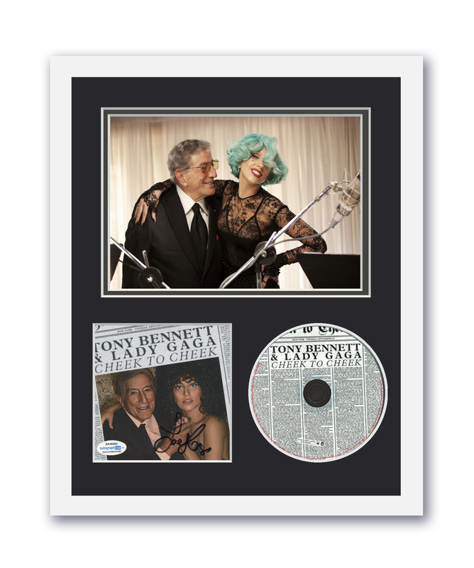 Item # 175598 - Lady Gaga Autographed Signed 11x14 Custom Framed CD Photo Cheek to Cheek ACOA
