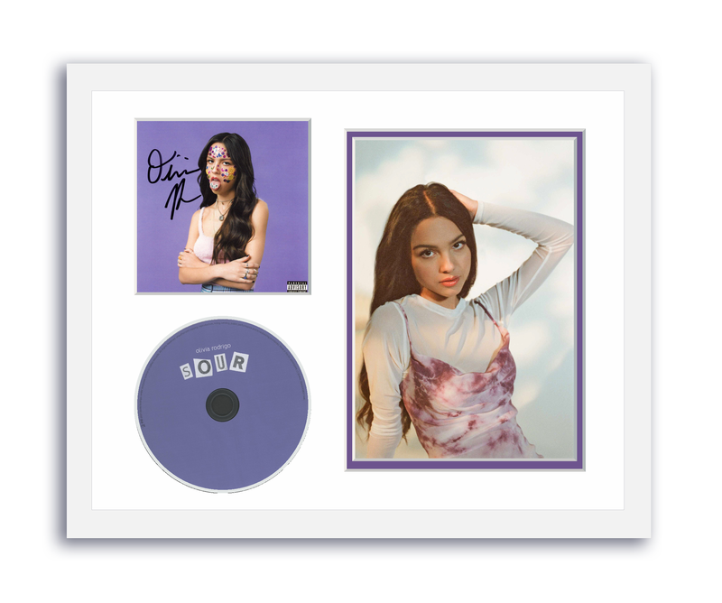 Item # 176470 - Olivia Rodrigo Autographed Signed 11x14 Custom Framed CD Photo Sour ACOA