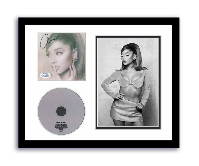 Item # 173827 - Ariana Grande Autographed Signed 11x14 Custom Framed CD Photo Positions ACOA