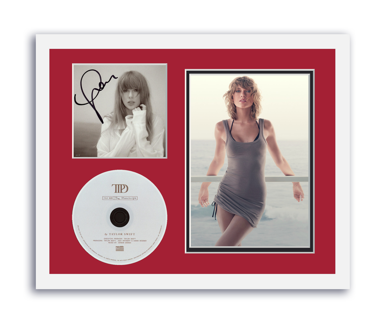Item # 193170 - Taylor Swift Autographed Signed 11x14 Custom Framed CD Photo Tortured Poets ACOA
