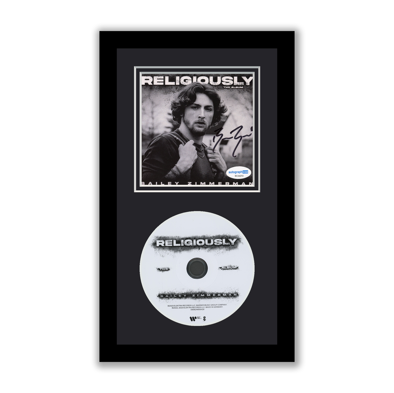 Item # 191695 - Bailey Zimmerman Autographed Signed Framed CD Religiously. The Album. ACOA