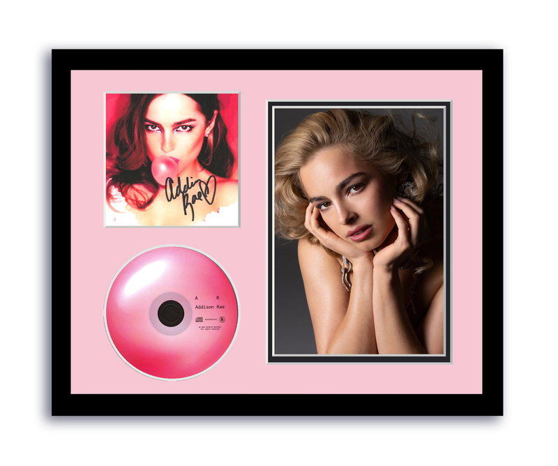 Item # 192893 - Addison Rae Autographed Signed 11x14 Custom Framed CD Photo AR ACOA