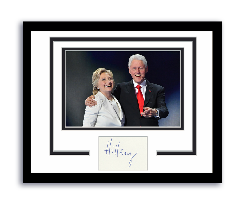 Item # 188116 - Hillary Clinton Autographed Signed 11x14 Framed Photo Bill Clinton ACOA