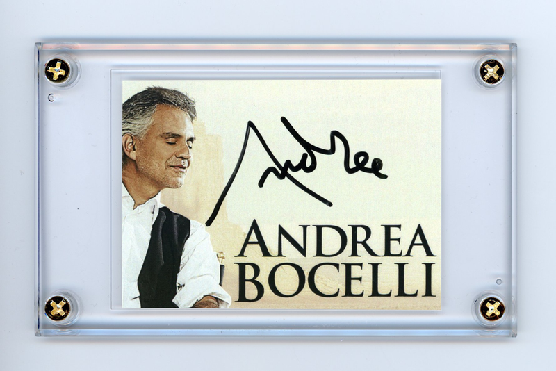 Item # 194234 - Andrea Bocelli Autographed Trading Card Sized Signed Cut ACOA