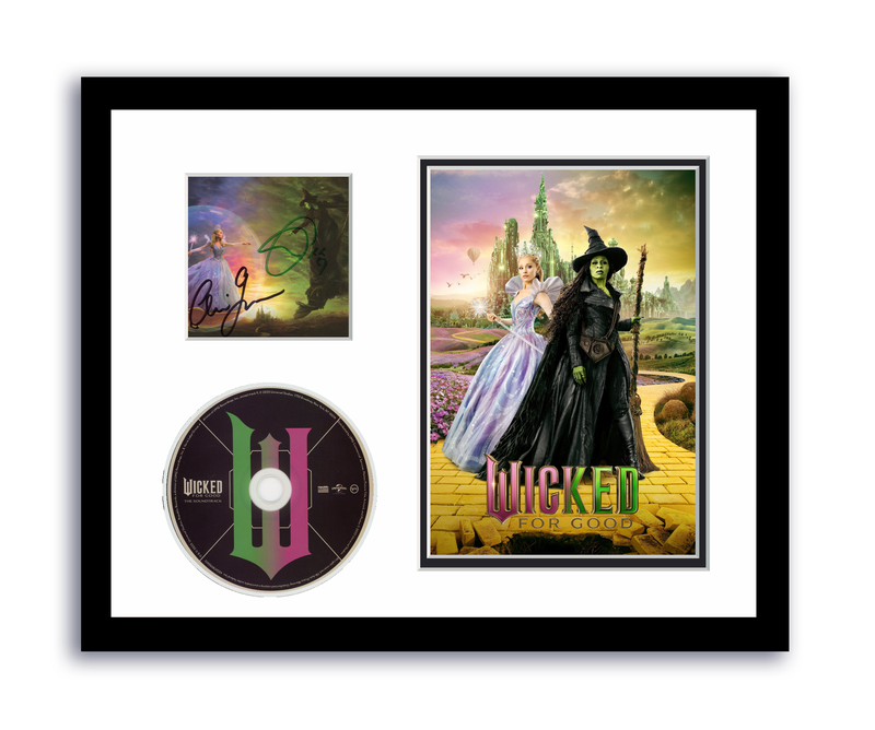 Item # 206218 - Wicked Autographed Signed 11x14 Framed CD Photo Wicked For Good Soundtrack ACOA