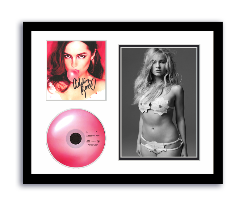 Item # 192897 - Addison Rae Autographed Signed 11x14 Custom Framed CD Photo AR ACOA