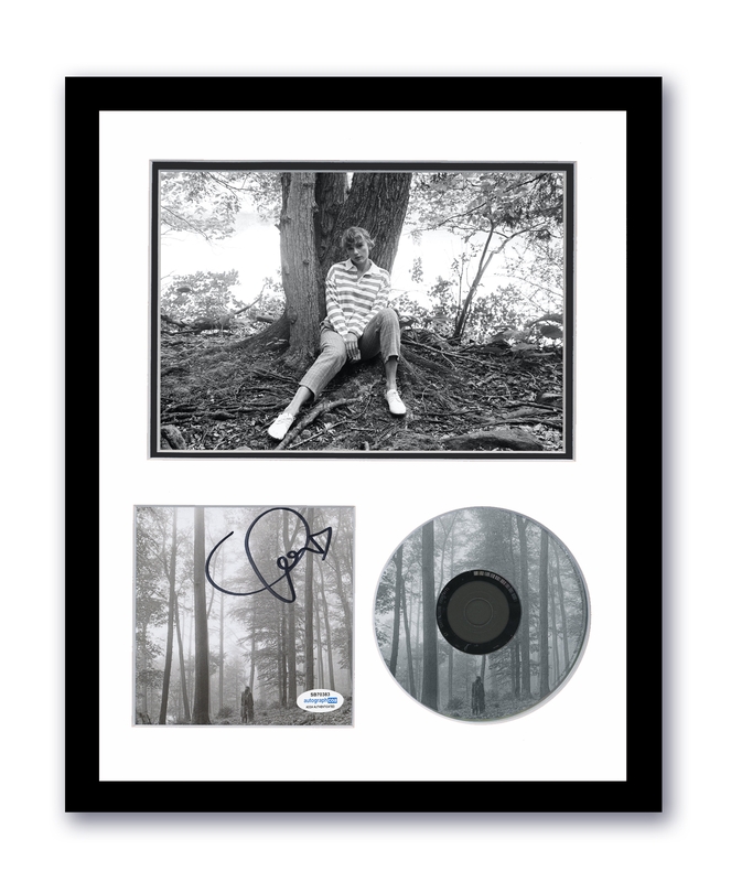Item # 159551 - Taylor Swift Autographed WITH HEART Signed 11x14 Framed CD Photo Folklore ACOA