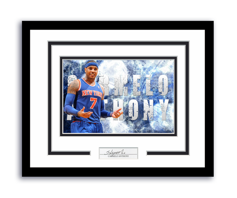 Item # 194025 - Carmelo Anthony Autographed 11x14 Framed Photo New York Knicks Basketball ACOA