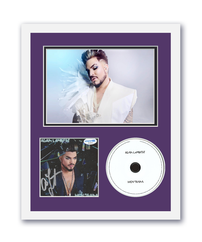 Item # 176858 - Adam Lambert Autographed Signed 11x14 Custom Framed CD Photo High Drama ACOA