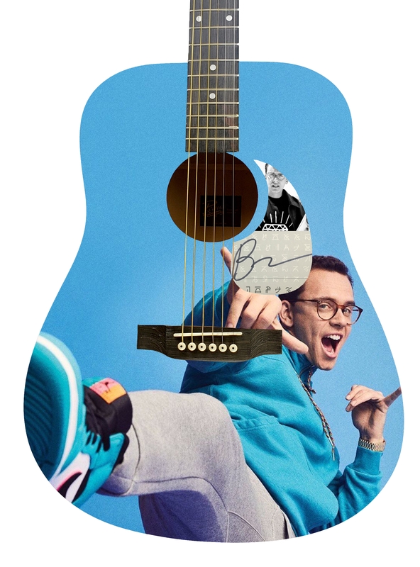 Item # 163059 - Logic Bobby Hall Autographed Signed Acoustic Photo Guitar Rap Hip-Hop ACOA