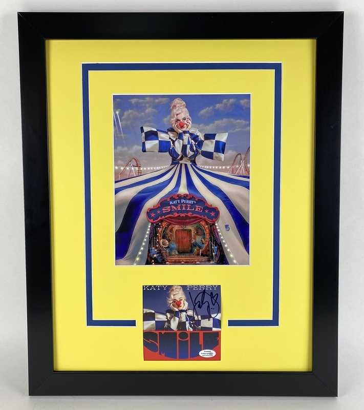 Item # 176426 - Katy Perry "Smile" AUTOGAPH Signed Photo Custom Framed 16x20 Matted Display