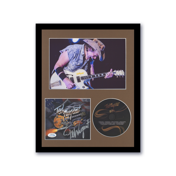 Item # 166129 - Ted Nugent "Detroit Muscle" AUTOGRAPH Signed Custom Framed 11x14 Display D