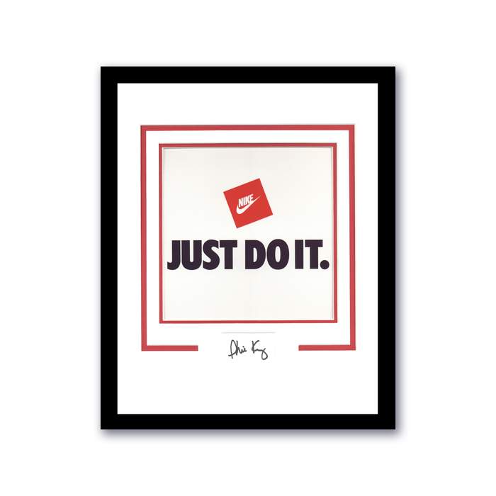 Item # 167684 - Phil Knight "Nike" Founder AUTOGRAPH Signed 'Just Do It.' Framed 11x14 Display