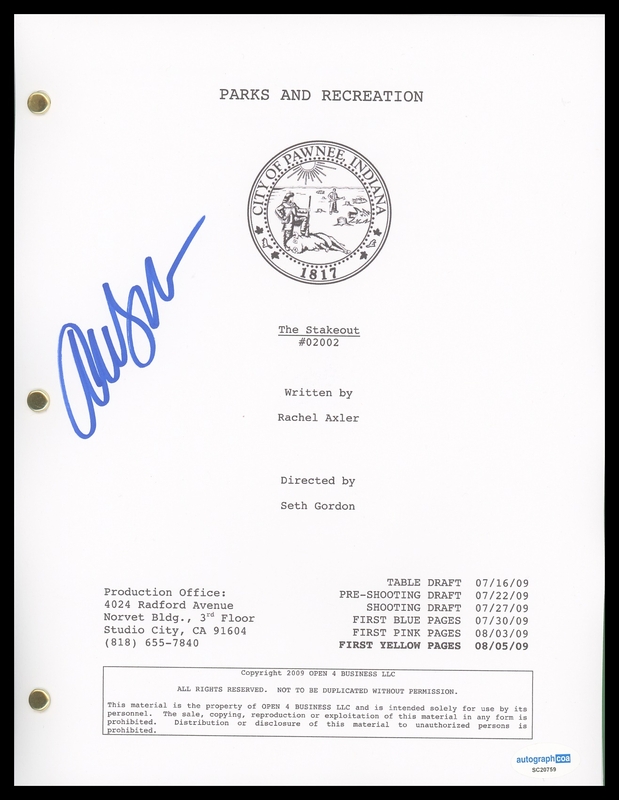 Item # 180744 - Aubrey Plaza "Parks and Recreation" AUTOGRAPH Signed 'The Stakeout' Script