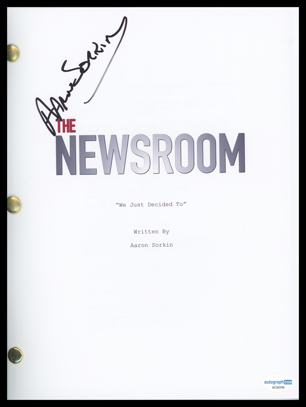 Item # 180780 - Aaron Sorkin "The Newsroom" AUTOGRAPH Signed Full Pilot Episode Script B