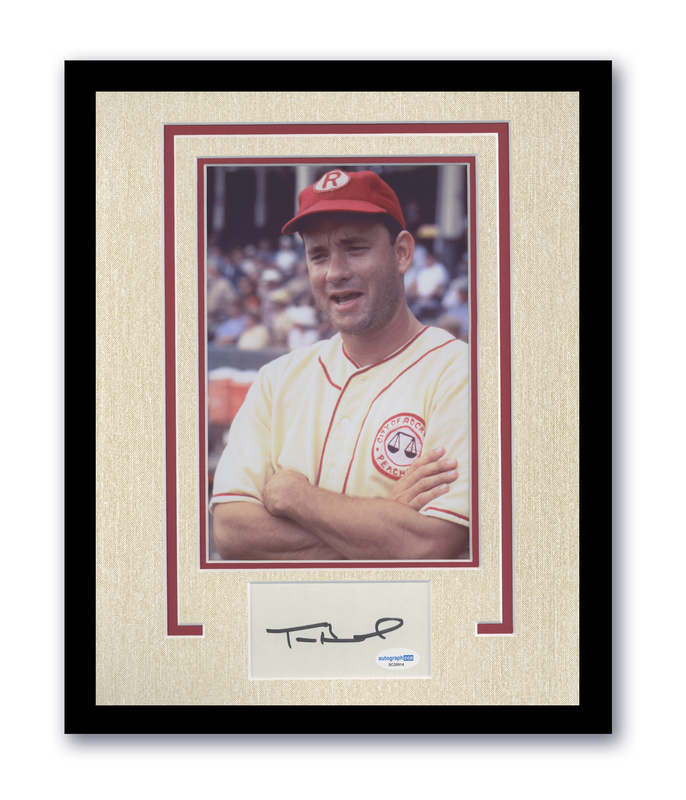 Item # 171414 - Tom Hanks Signed 11x14 Framed Photo Baseball League their Own Jimmy Dugan ACOA
