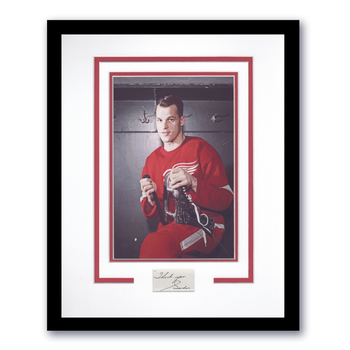 Item # 169097 - Gordie Howe "Mr. Hockey" SIGNED Detroit Red Wings Photo Framed 11x14 Display