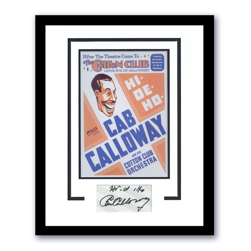 Item # 175036 - Cab Calloway AUTOGRAPH Signed Cotton Club Jazz Photo Framed 11x14 Display B