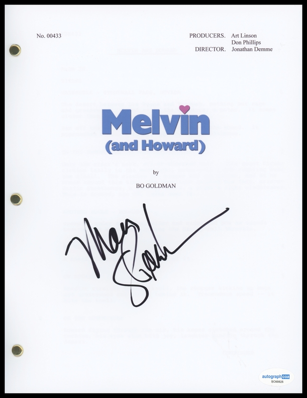 Item # 182794 - Mary Steenburgen "Melvin and Howard" AUTOGRAPH Signed Script Screenplay