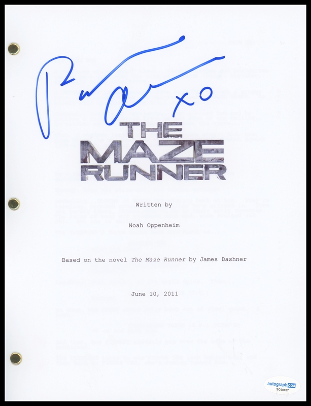Item # 182796 - Patricia Clarkson "The Maze Runner" AUTOGRAPH Signed Full Script Screenplay