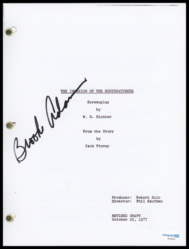 Item # 182838 - Brooke Adams "Invasion of the Body Snatchers" AUTOGRAPH Signed Script Screenplay