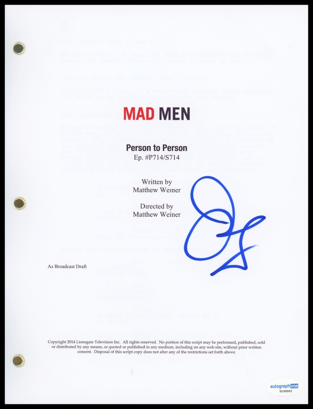 Item # 182920 - John Slattery "Mad Men" AUTOGRAPH Signed 'Person to Person' Episode Script