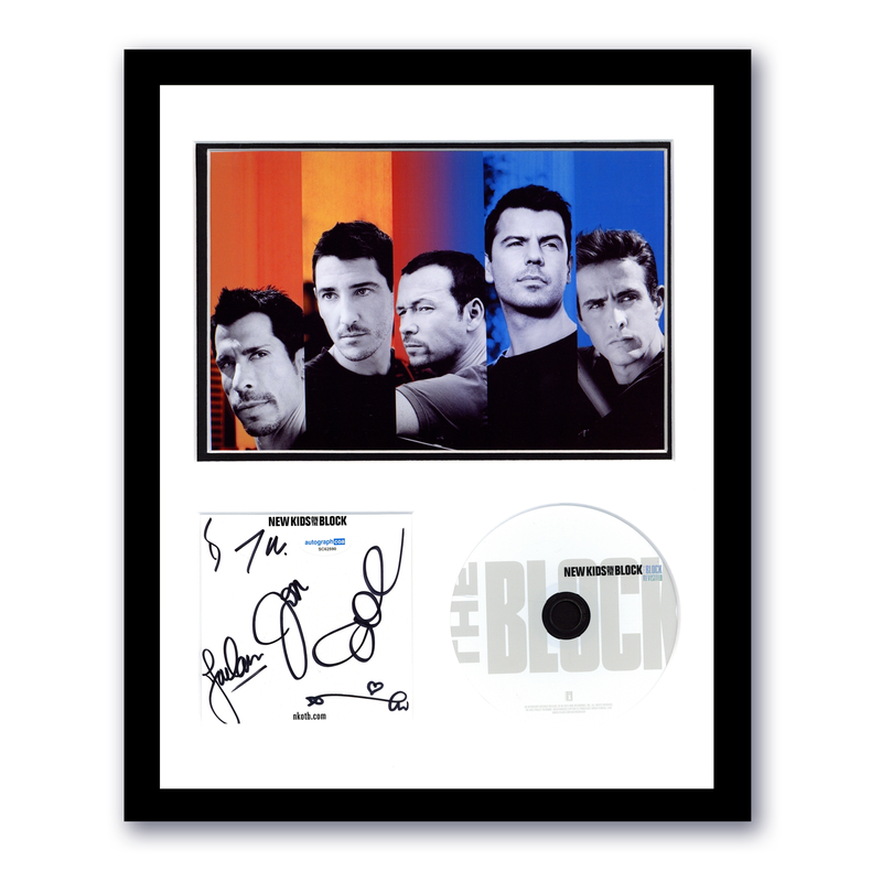 Item # 180439 - New Kids on the Block "The Block Revisited" SIGNED Framed 11x14 CD Display