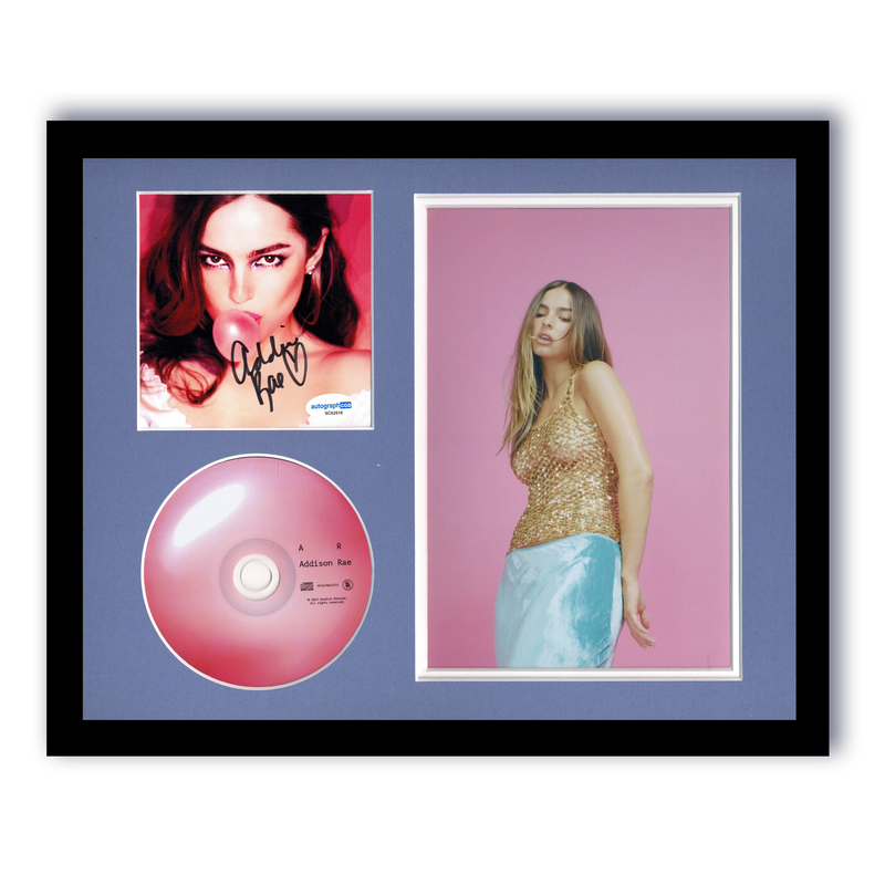 Item # 180456 - Addison Rae "AR" AUTOGRAPH Signed Photo Framed 11x14 Custom CD Display B