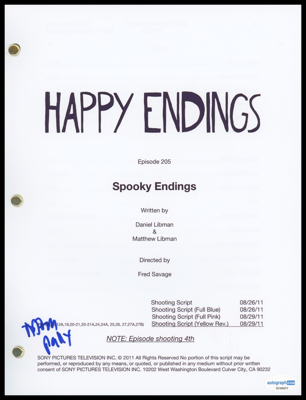 Item # 183079 - Adam Pally "Happy Endings" AUTOGRAPH Signed 'Spooky Endings' Episode Script