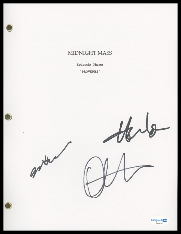 Item # 186618 - Mike Flanagan, Kate Siegel & Hamish Linklater "Midnight Mass" SIGNED Script D
