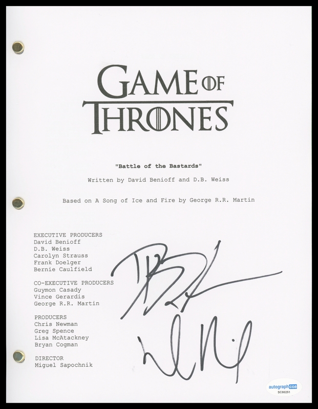 Item # 186661 - David Benioff & DB Weiss "Game of Thrones" SIGNED Battle of the Bastards Script