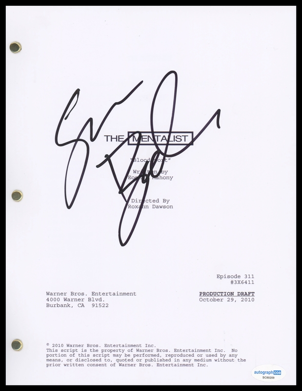 Item # 186669 - Simon Baker "The Mentalist" AUTOGRAPH Signed 'Bloodsport' Episode Script