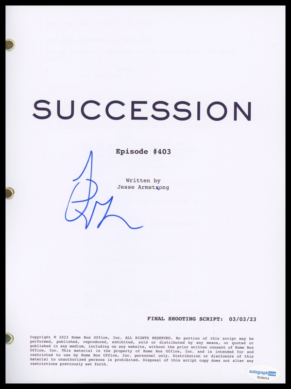Item # 186724 - Fisher Stevens "Succession" AUTOGRAPH Signed 'Connor's Wedding' Script