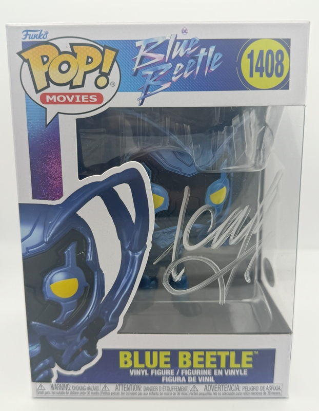 Item # 189826 - Xolo Mariduena "Blue Beetle" AUTOGRAPH Signed 1408 Funko Pop Vinyl Figure B