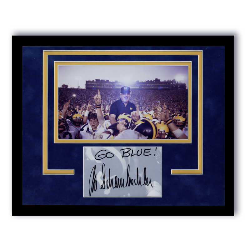 Item # 190692 - Bo Schembechler AUTOGRAPH Signed Michigan Wolverines Framed 11x14 Display
