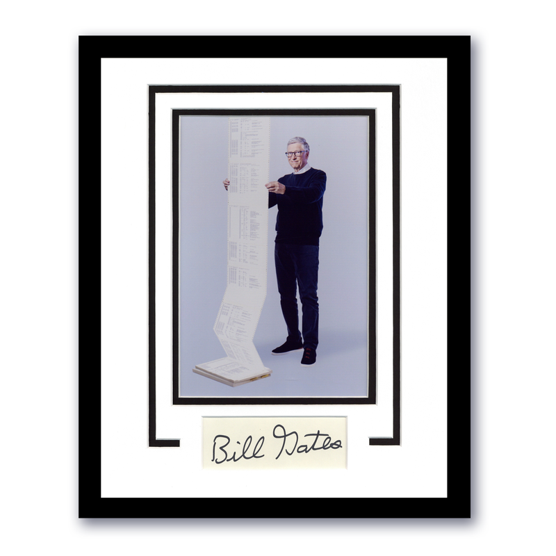 Item # 197871 - Bill Gates "Microsoft" AUTOGRAPH Signed Photo Custom Framed 11x14 Display B