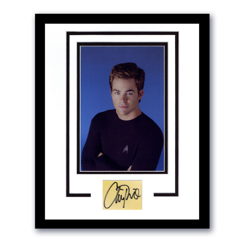 Item # 197897 - Chris Pine "Star Trek" AUTOGRAPH Signed Photo Custom Framed 11x14 Display B