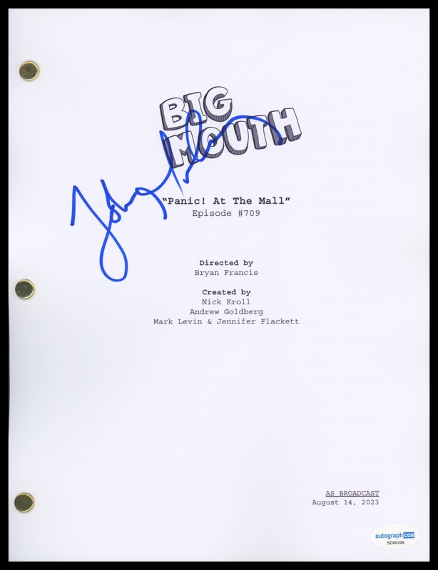 Item # 199019 - John Mulaney "Big Mouth" AUTOGRAPH Signed Full 'Panic! At The Mall' Script