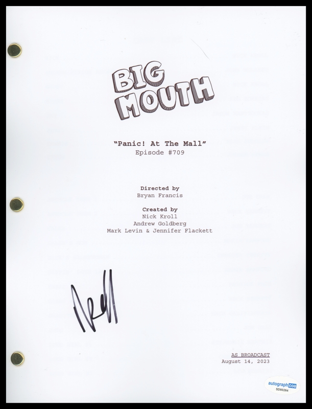 Item # 199076 - Nick Kroll "Big Mouth" AUTOGRAPH Signed 'Panic! At The Mall' Episode Script