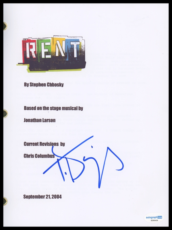 Item # 199129 - Taye Diggs "Rent" AUTOGRAPH Signed 'Benny' Full Complete Script Screenplay