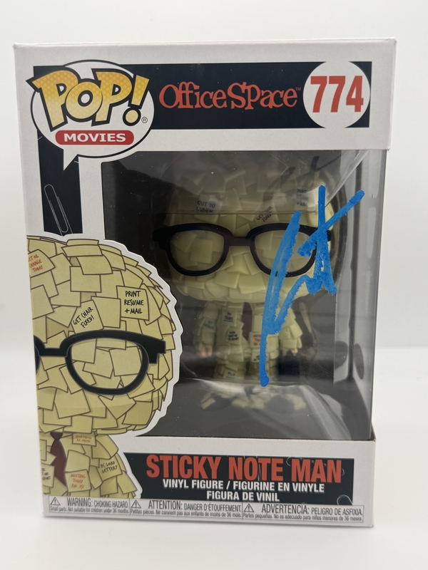 Item # 200837 - Stephen Root "Office Space" AUTOGRAPH Signed Sticky Note Man 774 Funko Pop