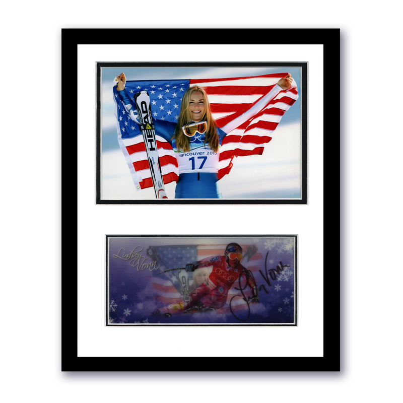 Item # 210267 - Lindsey Vonn AUTOGRAPH Signed Olympic Skiing Custom Framed 11x14 Display