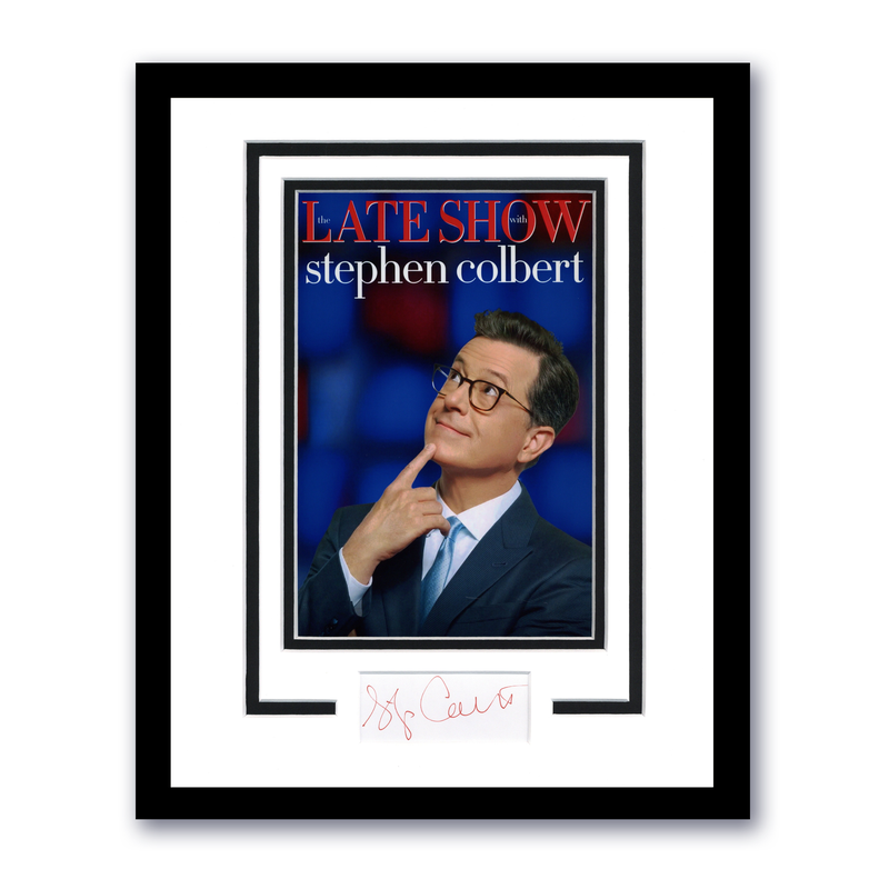 Item # 210296 - Stephen Colbert "The Late Show" SIGNED Custom Framed 11x14 Matted Display D